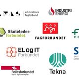 Mur de logos de syndicats norvégiens
