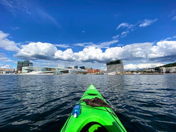 Kayak vert et opéra d'Oslo