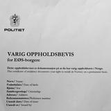 Photo d'une attestation de résidence permanente