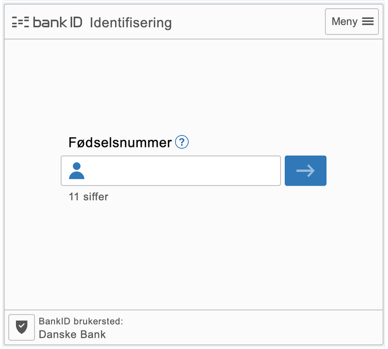 Capture d'écran du formulaire BankID