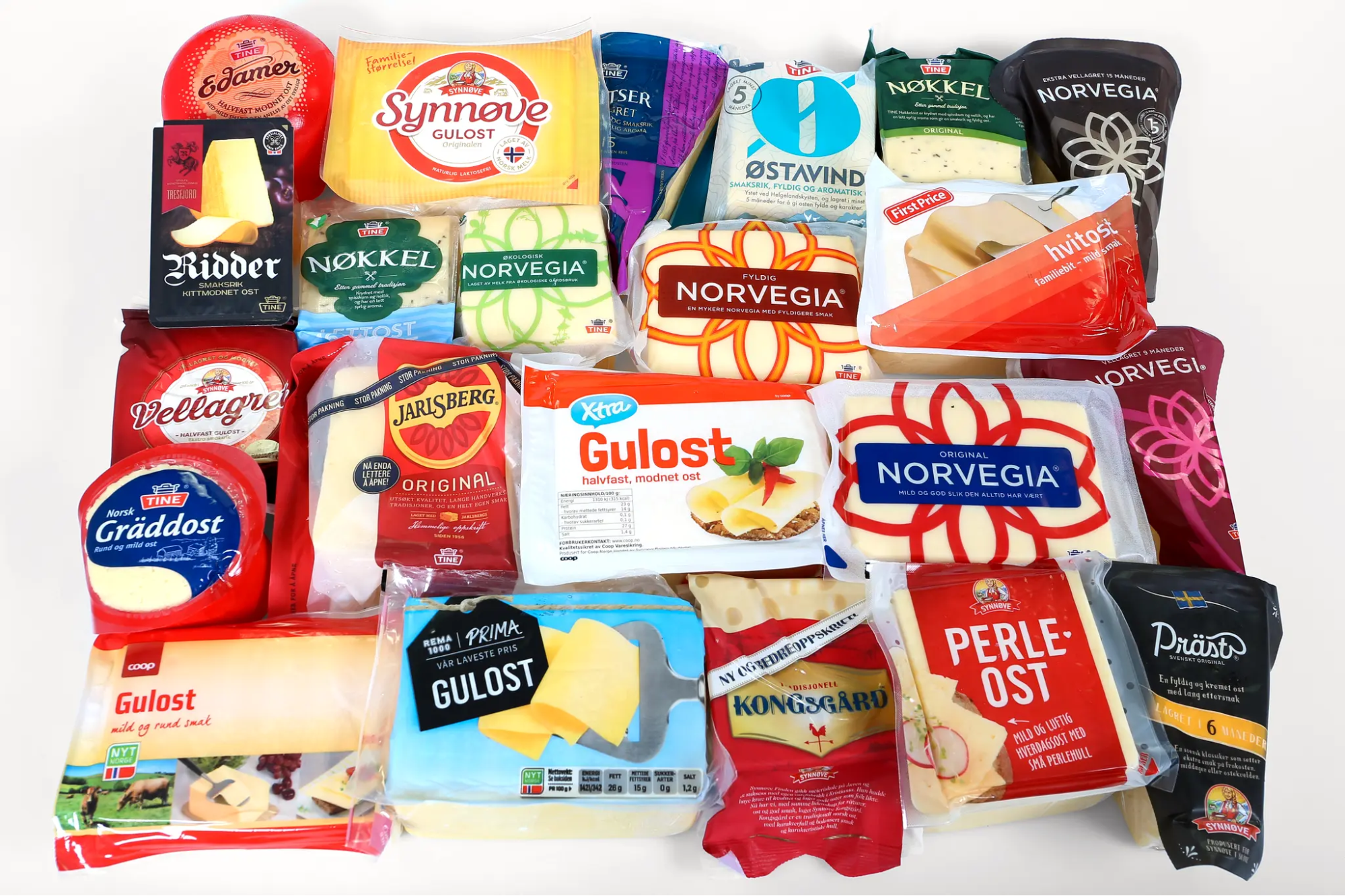 Divers fromages norvégiens de base