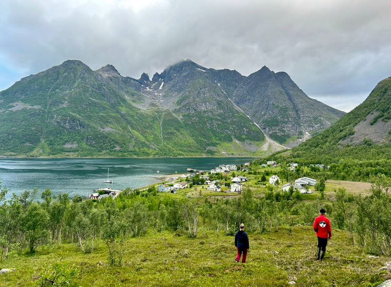 Vue sur le village de Reinfjord et les montagnes