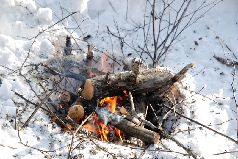 Feu sur la neige