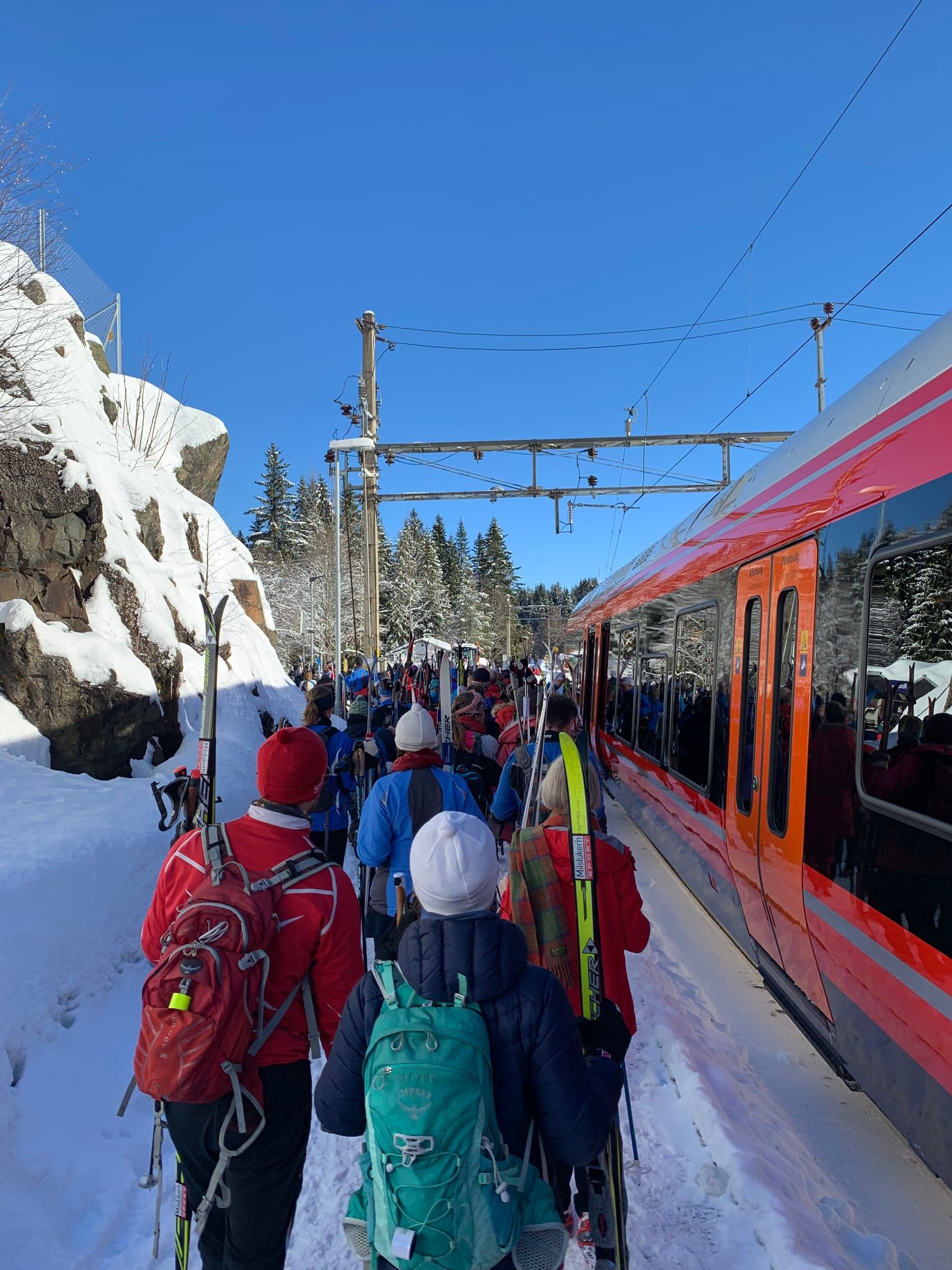 La sortie du train à Movatn en journée…