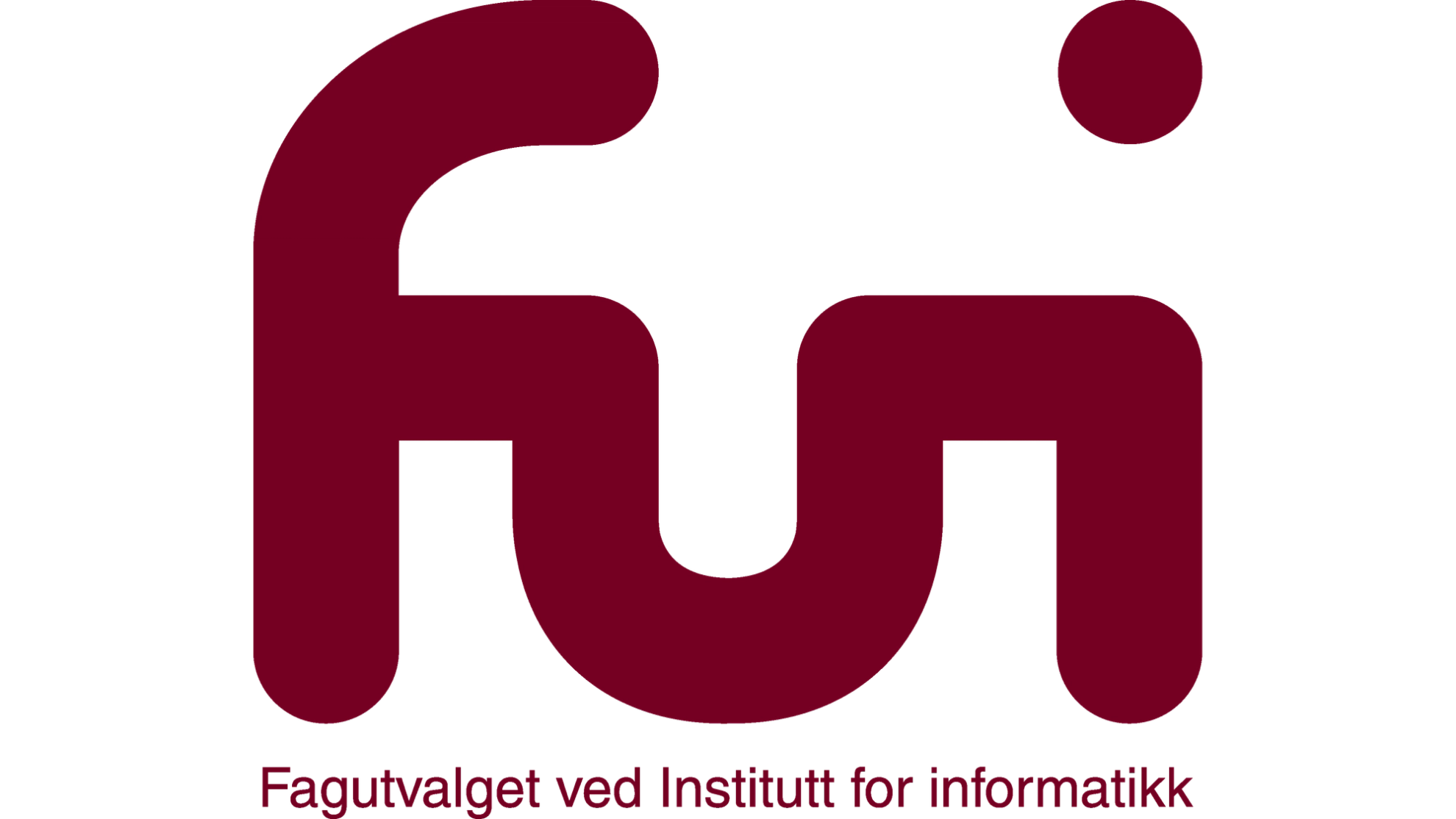 Logoen til Fakultet ved Institutt for informatikk, med et stilisert mørkerødt symbol og fakultetsnavnet under.