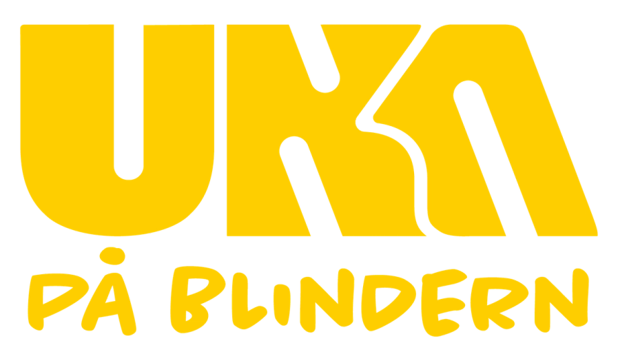 Logo with large bold yellow letters spelling “UKA” above smaller handwritten-style yellow text reading “PÅ BLINDERN” on a black background.