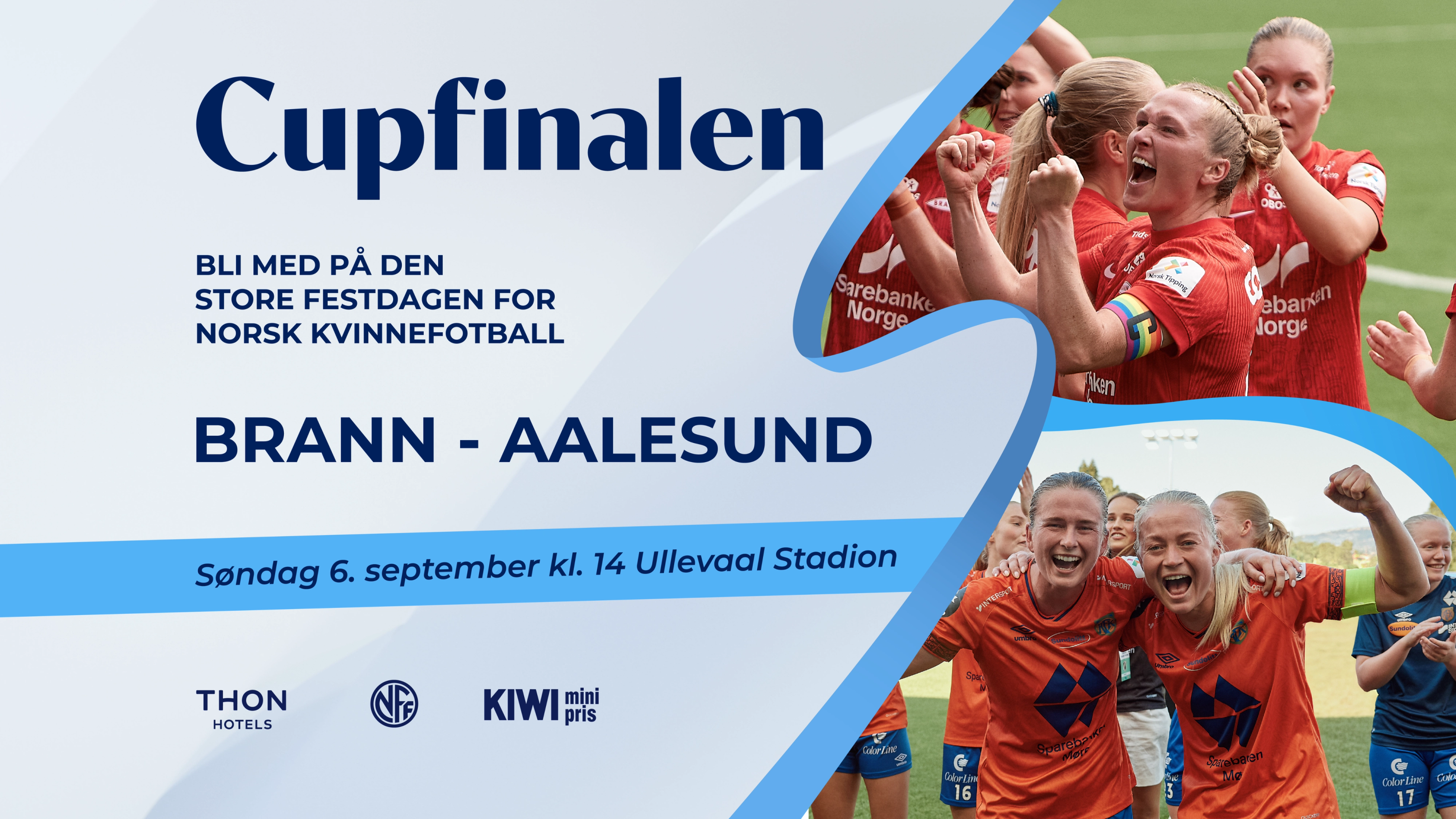 Grafikk med tekst og foto av fotballspillere