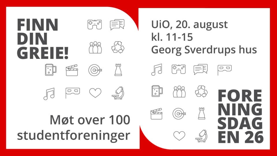 Finn din greie på Foreningsdagen på UiO 20.august
