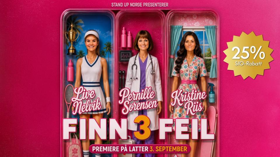 Show-plakat med komikerne