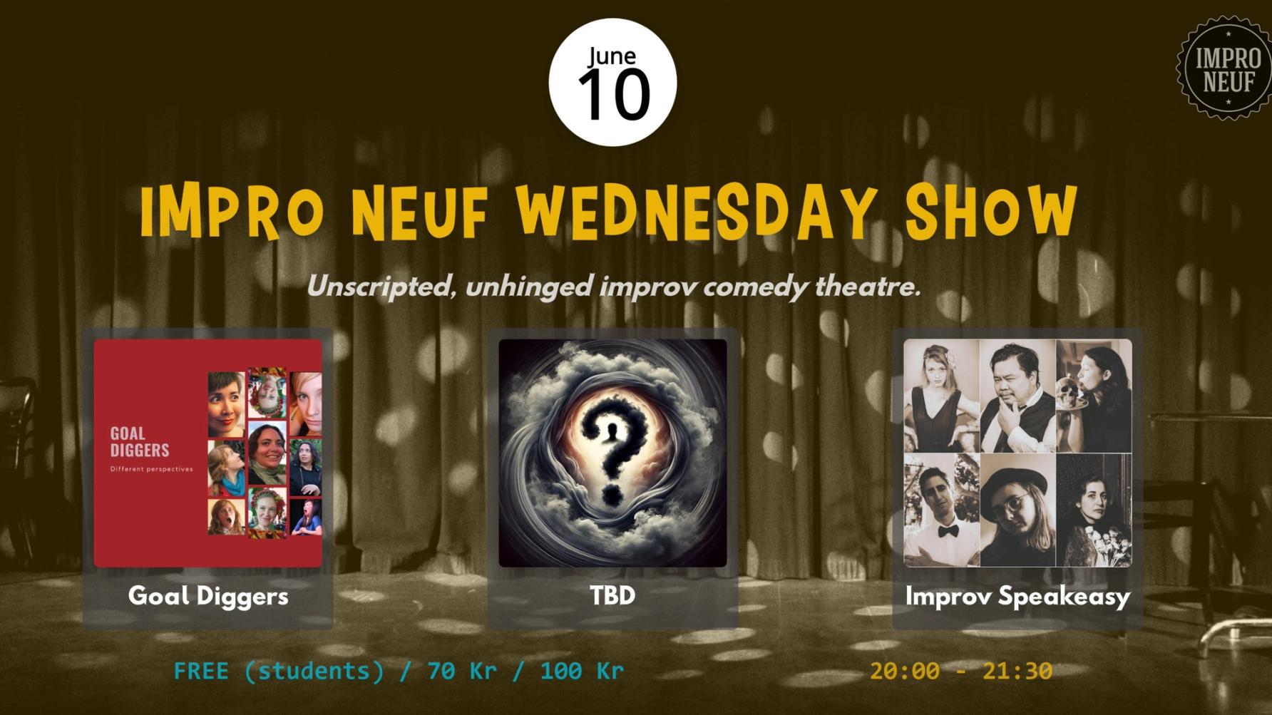 Improv Show in Oslo @ Chateau Neuf - Free for students. Try Improv, free @ 18:00