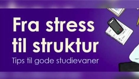 Bildet viser en student som er stresset over skolearbeidet