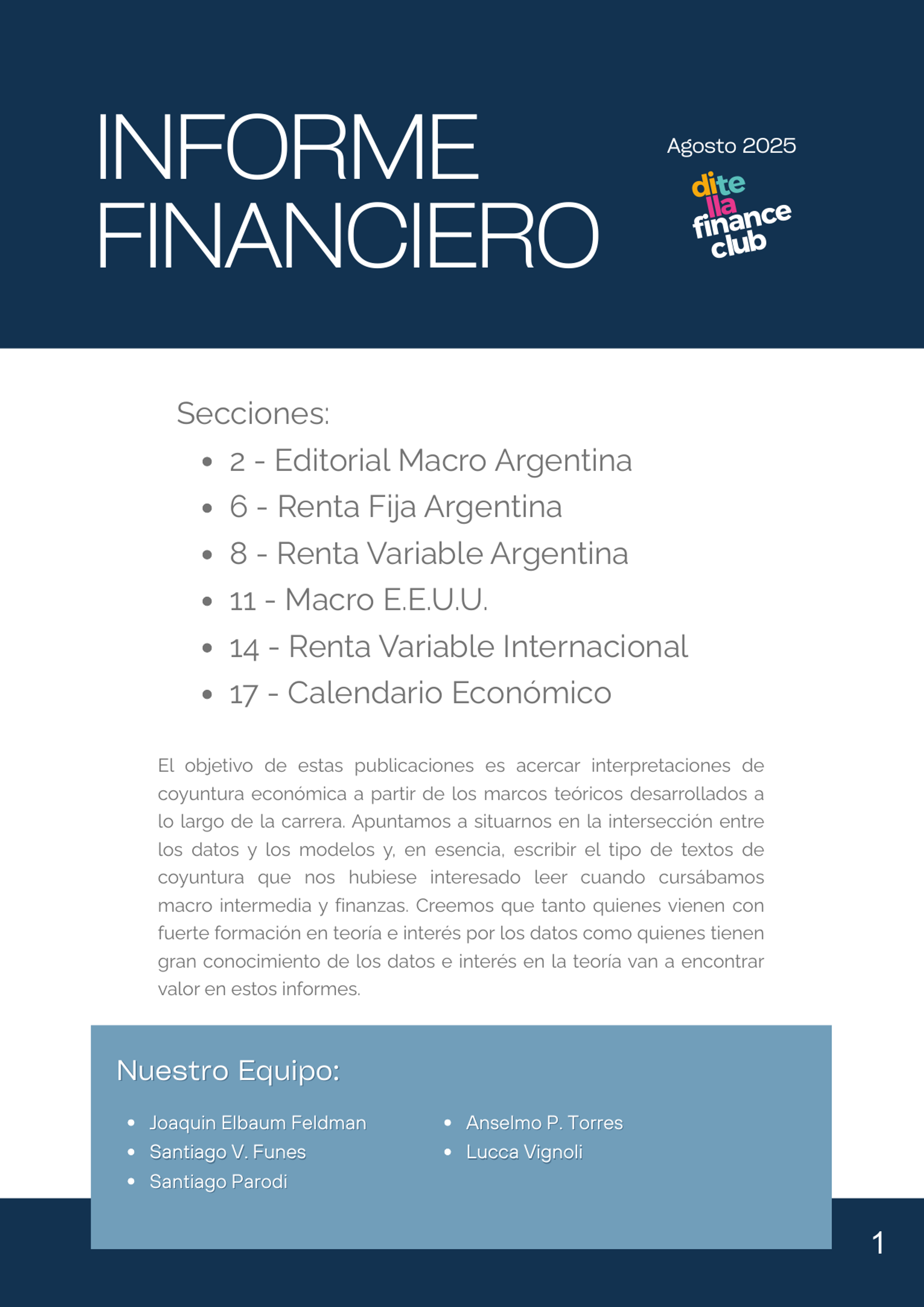Informe Financiero — Agosto 2025