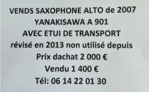 Photo pour Vends Saxophone alto avec étui