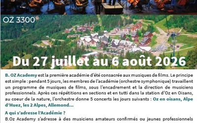 Affiche pour B.OZ Academy la première Académie de Musiques de films