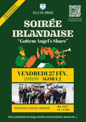 Affiche pour 🎶✨ SOIRÉE IRLANDAISE « GOTTEM ANGEL’S SHARE » ✨🎶