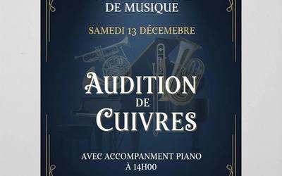 Affiche pour Audition de Cuivres avec piano
