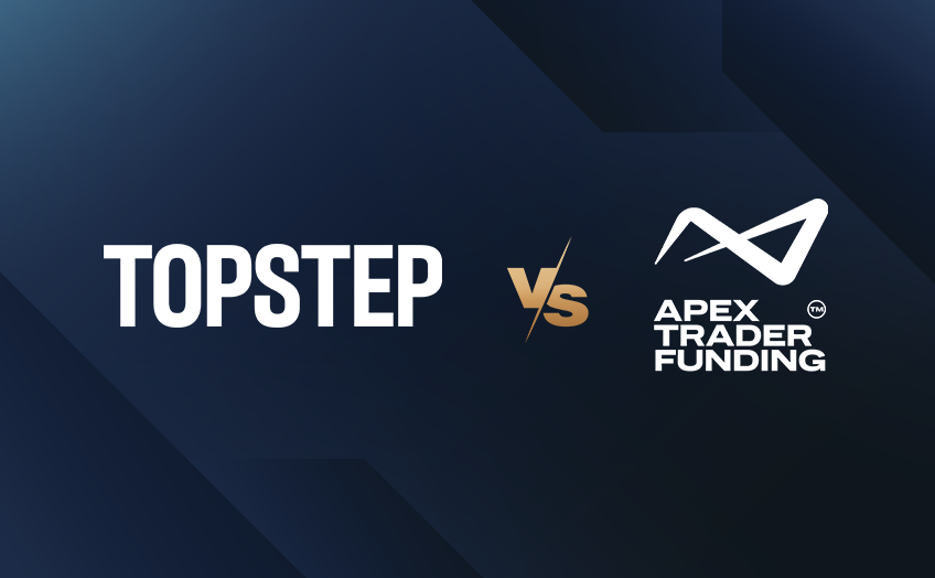 Topstep vs Apex Trader Funding promotional graphic