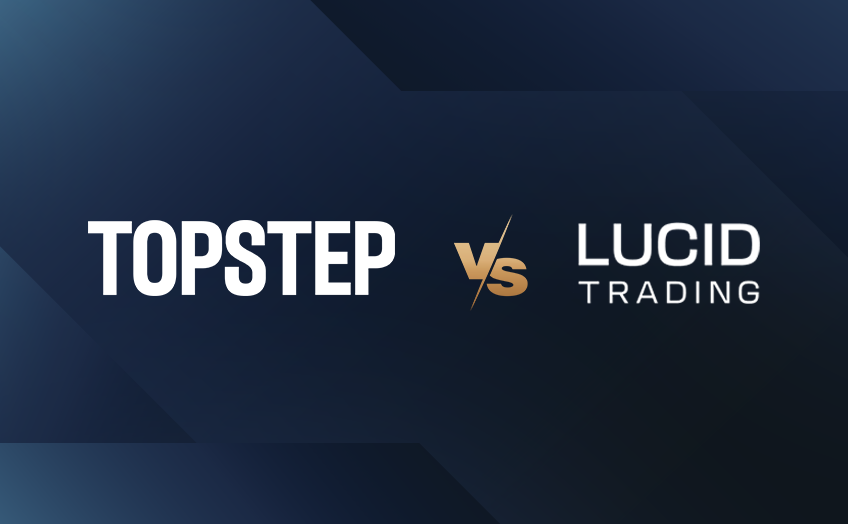 Topstep vs Lucid Trading promotional graphic