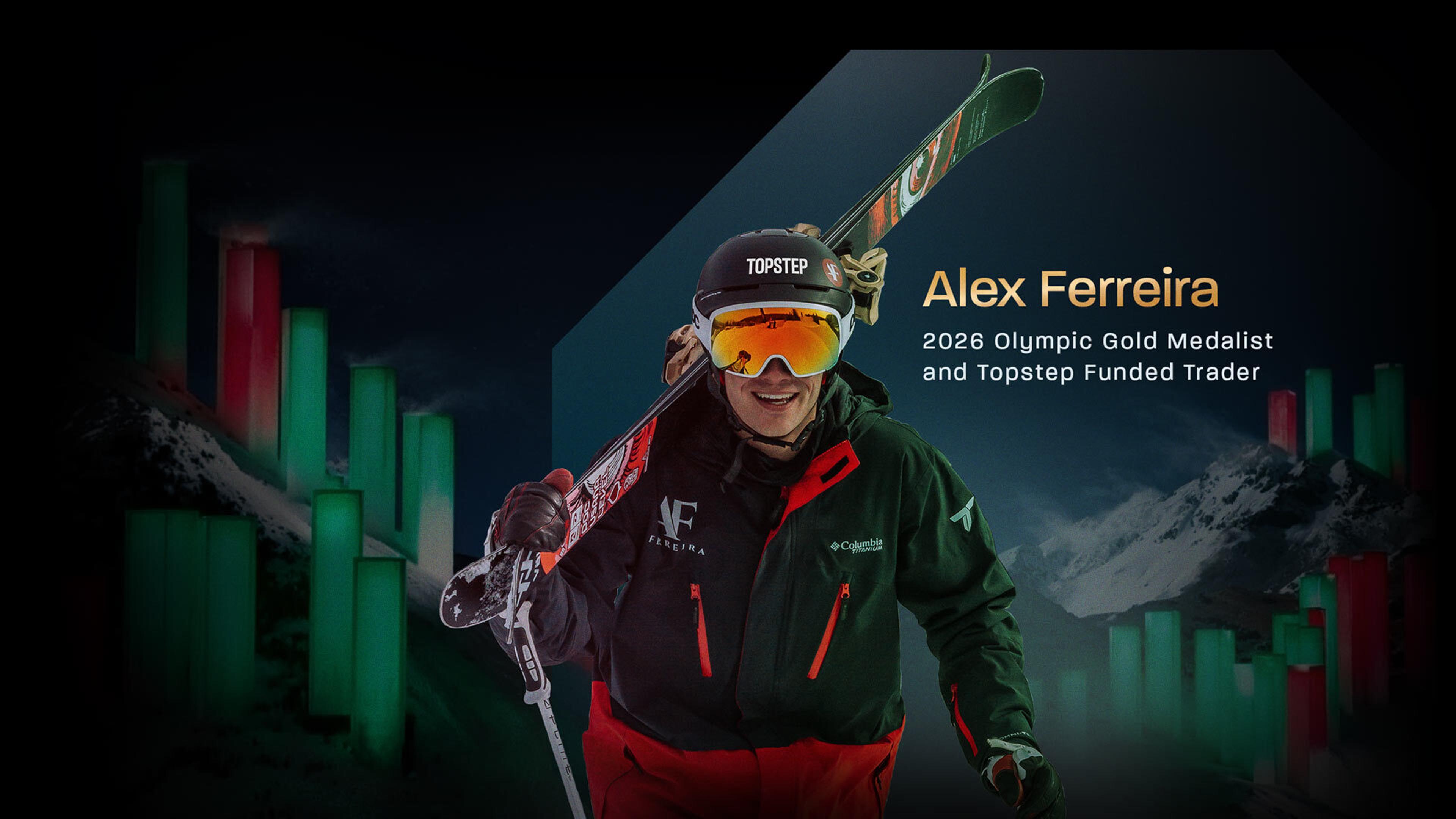 Alex Ferreira completing a ski jump