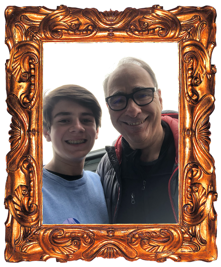 Charlie Andrade as a teenager, with political strategist David Axelrod