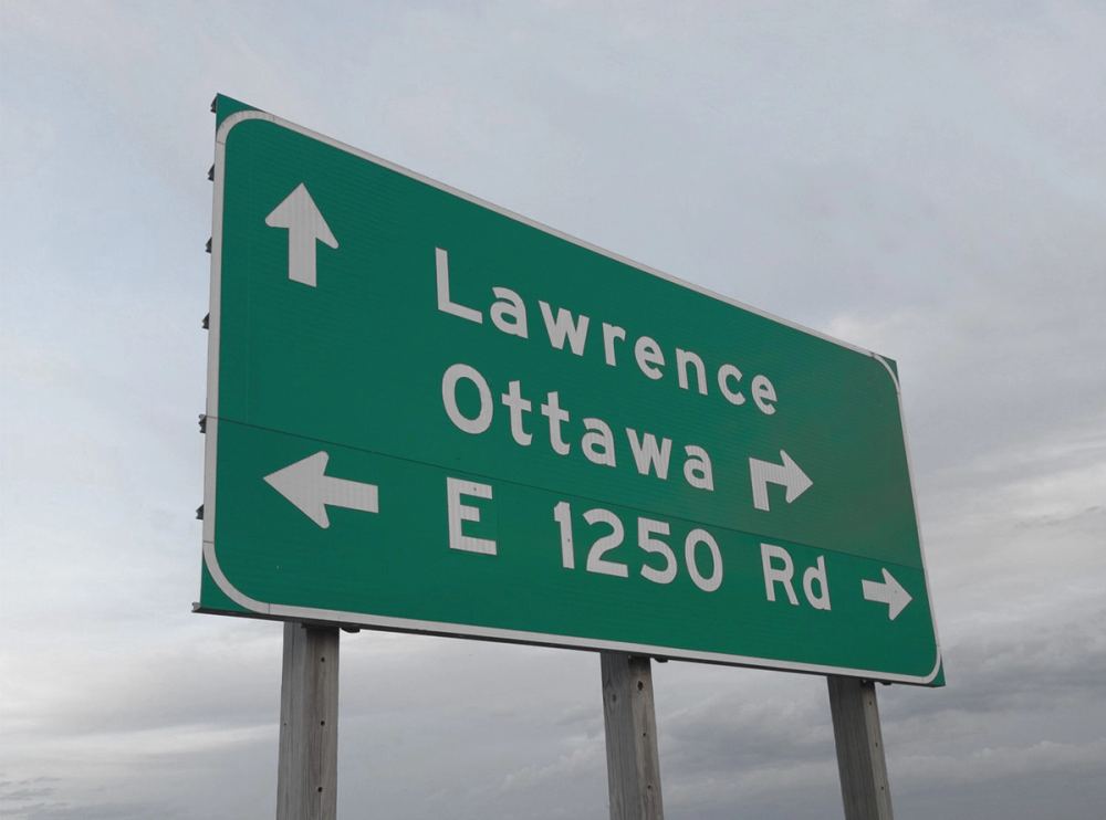 Kansas road sign