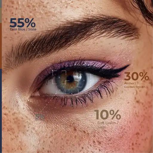 De maatwerk eye scan tool — isoleert de iris en extraheert vier dominante kleuren in real-time.