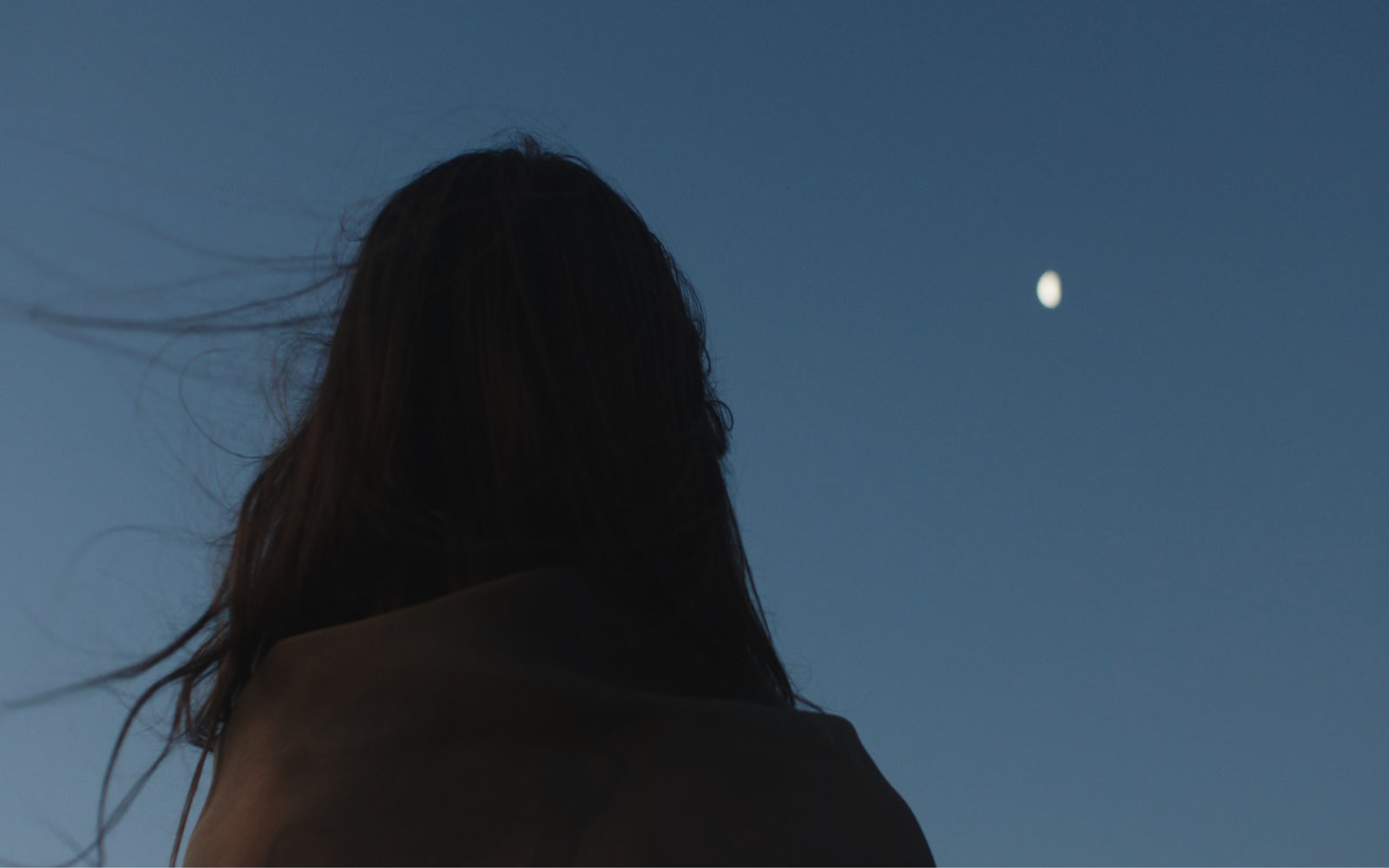 Person and moon