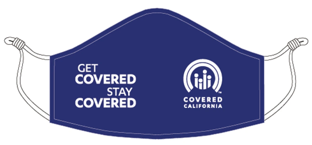 an example of the "Get Covered Stay Covered" mask