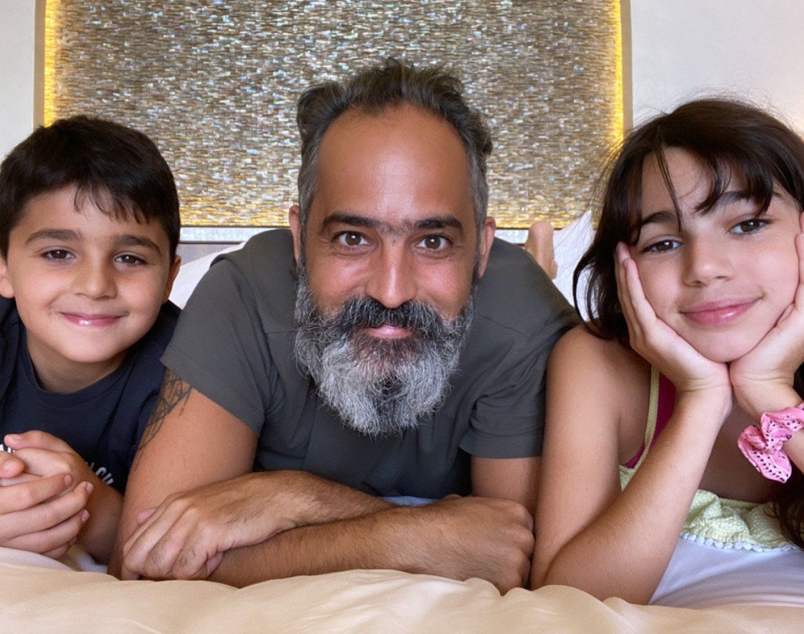 Houssam El Zein with his two children, Yasmina and Ahmad.