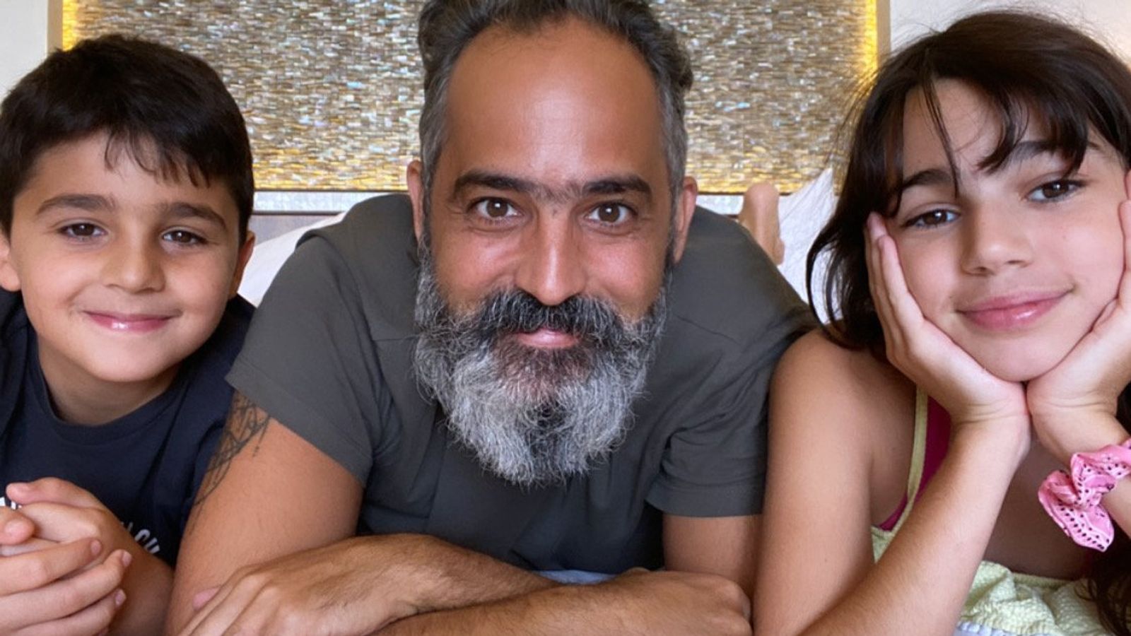Houssam El Zein with his two children, Yasmina and Ahmad.