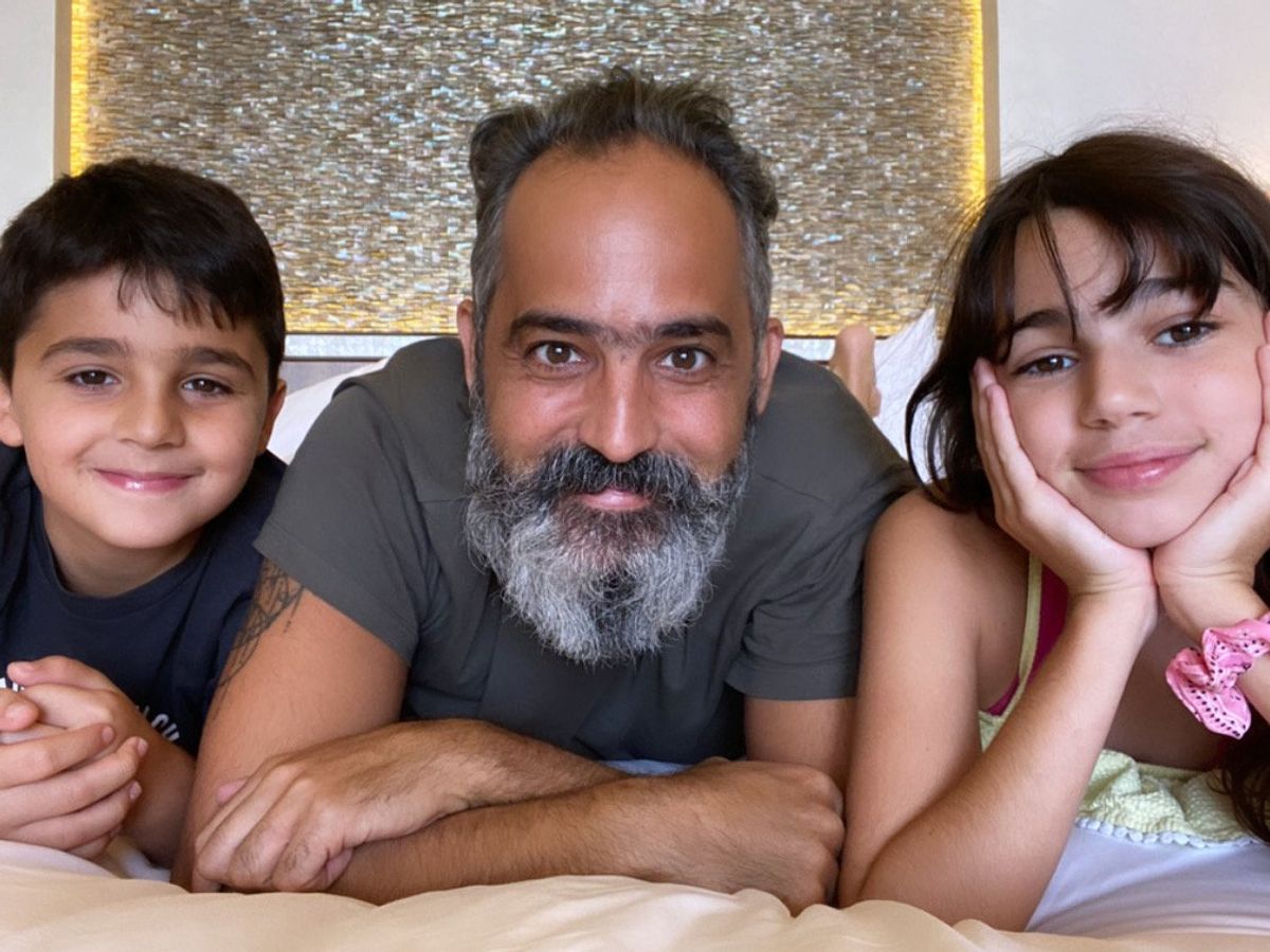 Houssam El Zein with his two children, Yasmina and Ahmad.
