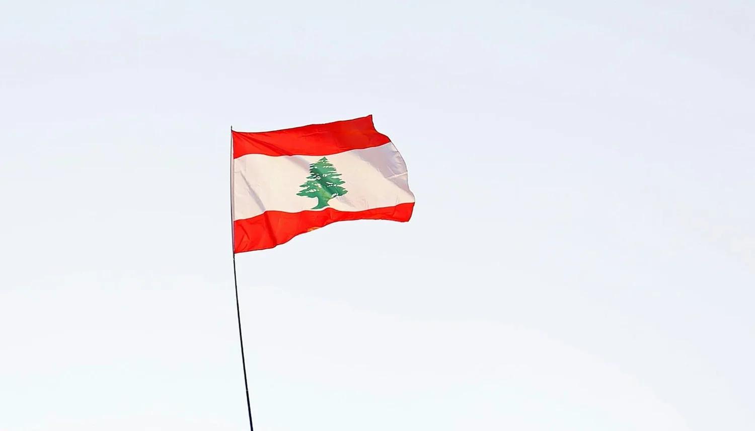 Flag of the Republic of Lebanon featuring the cedar tree on red and white bands.