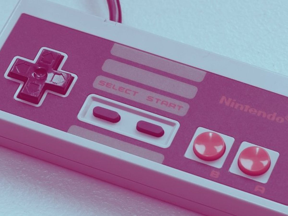 The Nintendo Entertainment System console and its iconic branding.