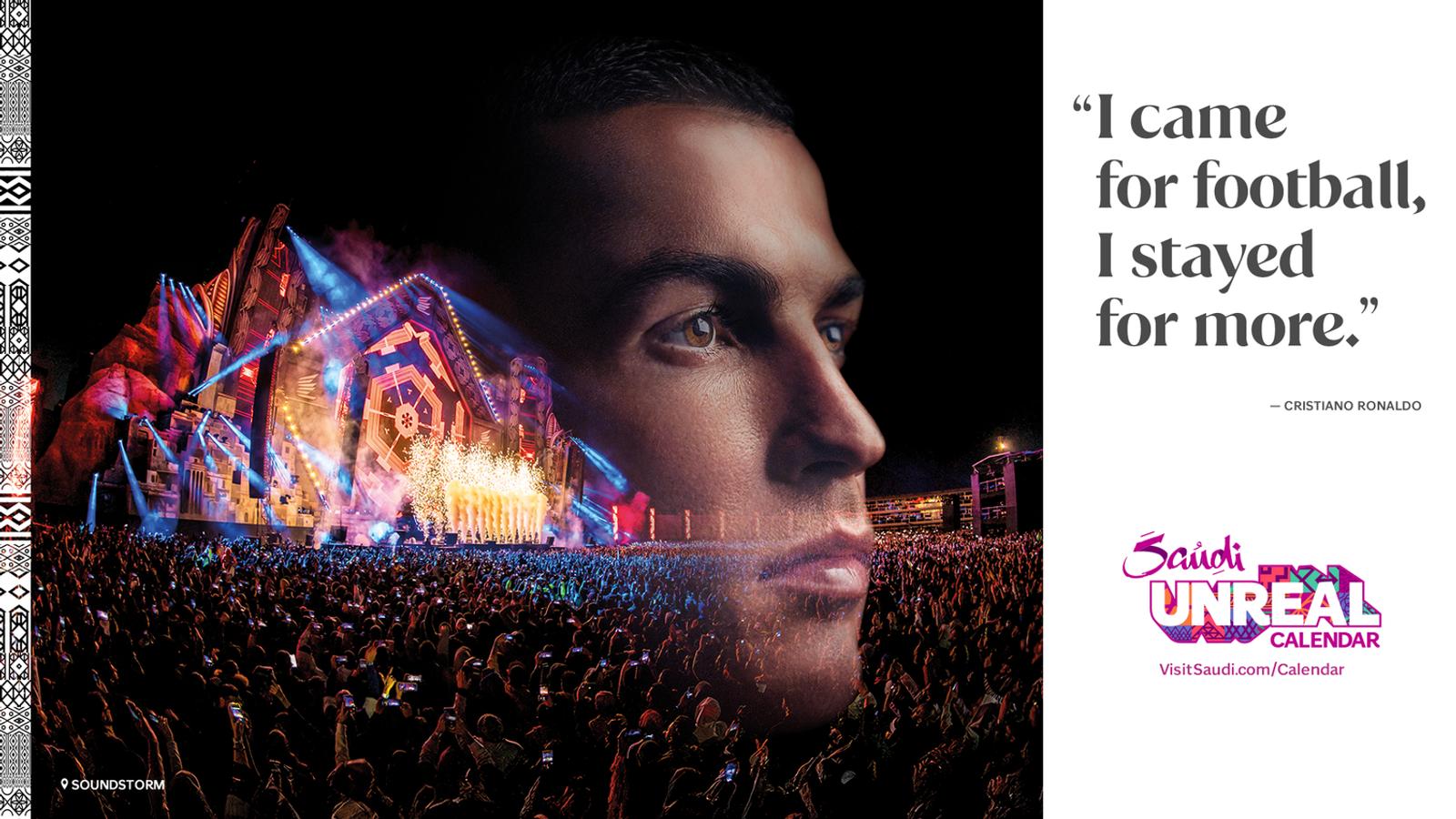 Saudi Unreal Calendar campaign key visual featuring Cristiano Ronaldo
