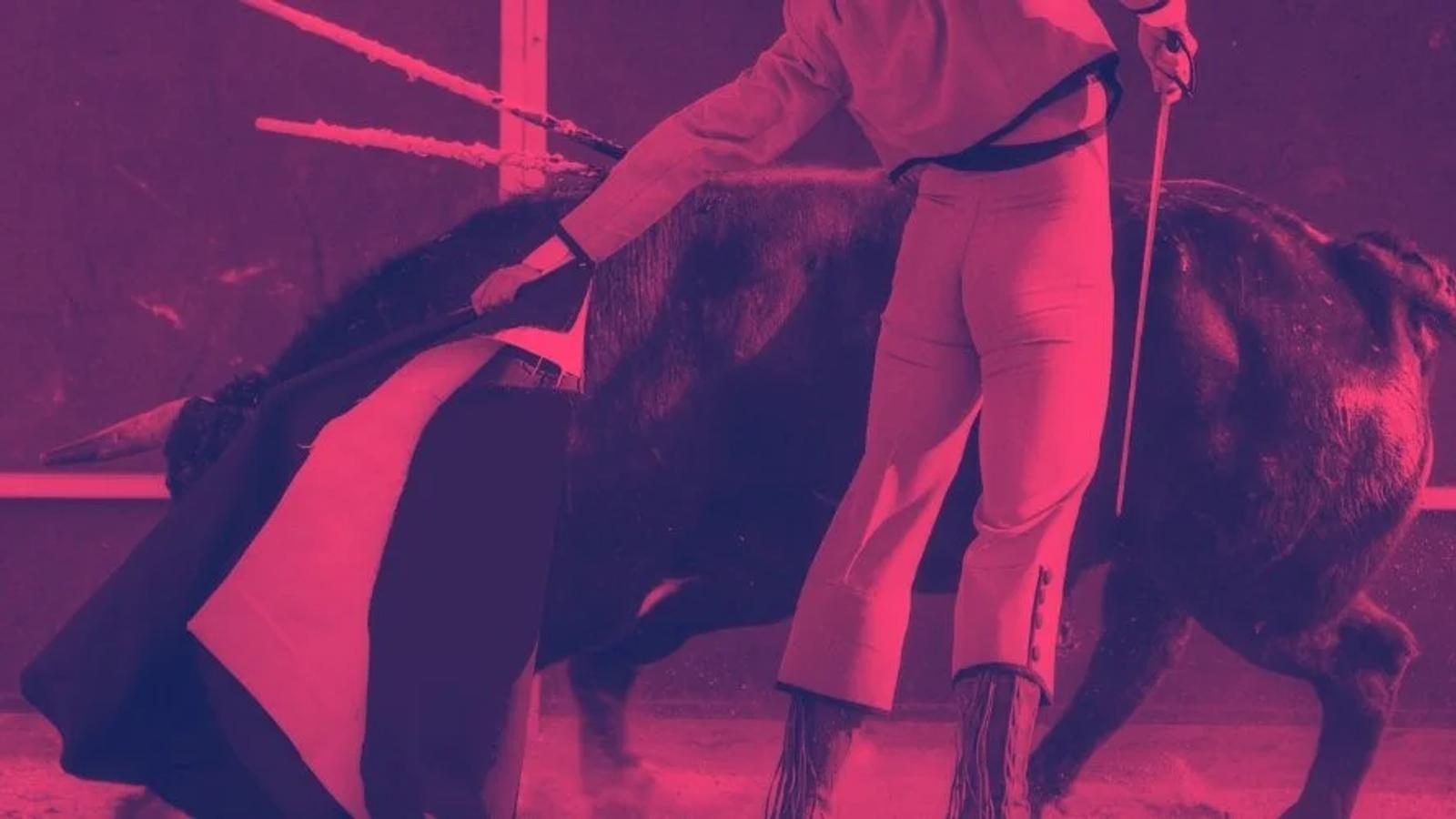 A matador figure, symbolizing Zuckerberg's calculated public performance against Musk.