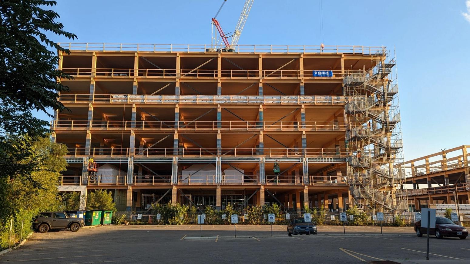 Mass Timber office under construction
