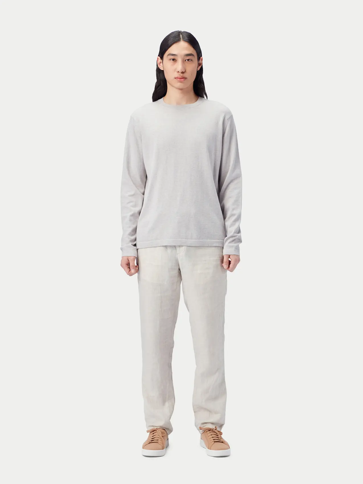 Light grey Silk Cashmere shirt | GOBI Cashmere