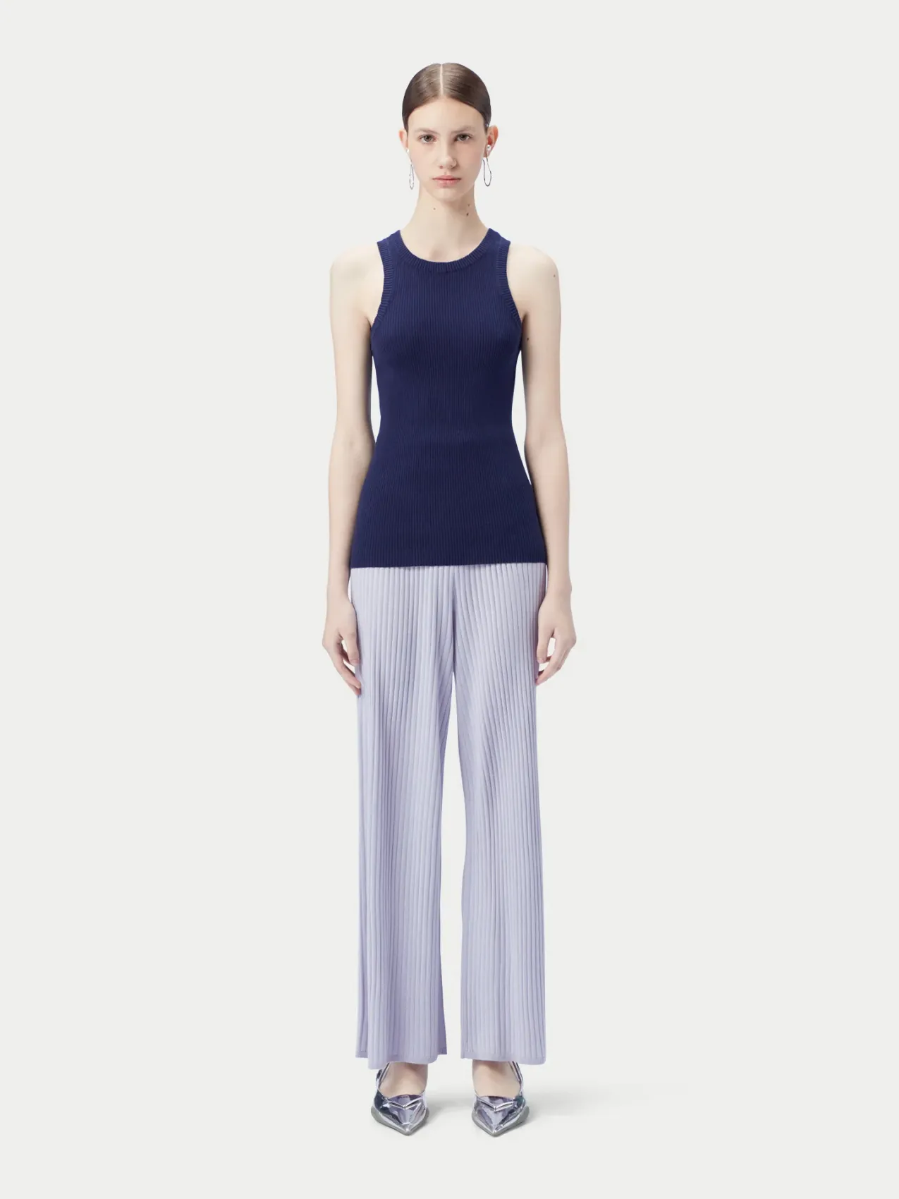 Ribbed Cotton Silk Cashmere Blend Tank Top | GOBI Cashmere