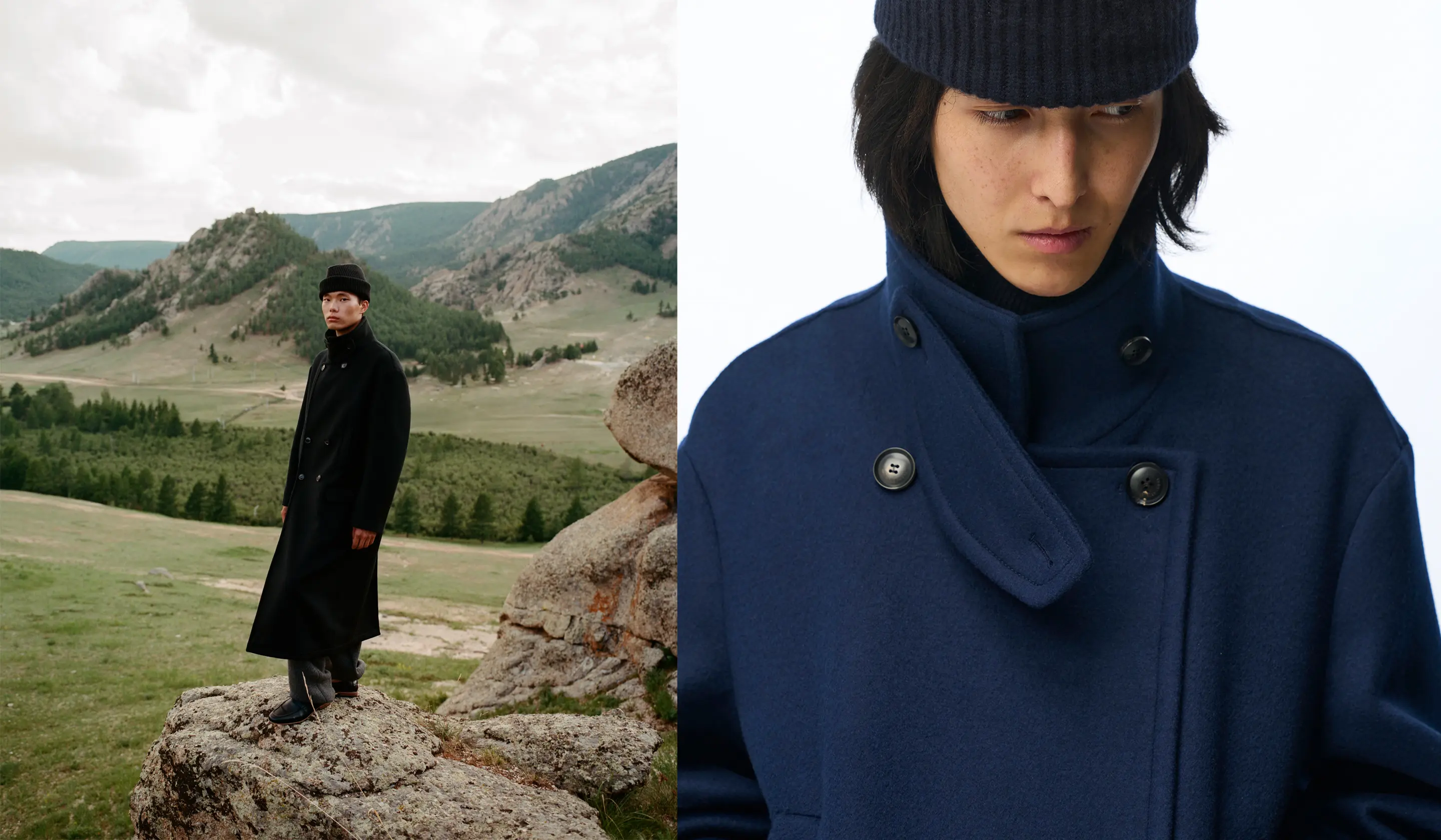 Mit Nachhaltigkeit im Zentrum verkörpert die Kollektion Kreislauffähigkeit – designed für Transformation, Langlebigkeit und Abfallfreiheit. Jedes Stück vereint grafische und organische Elemente für eine raffinierte, anpassungsfähige Garderobe.