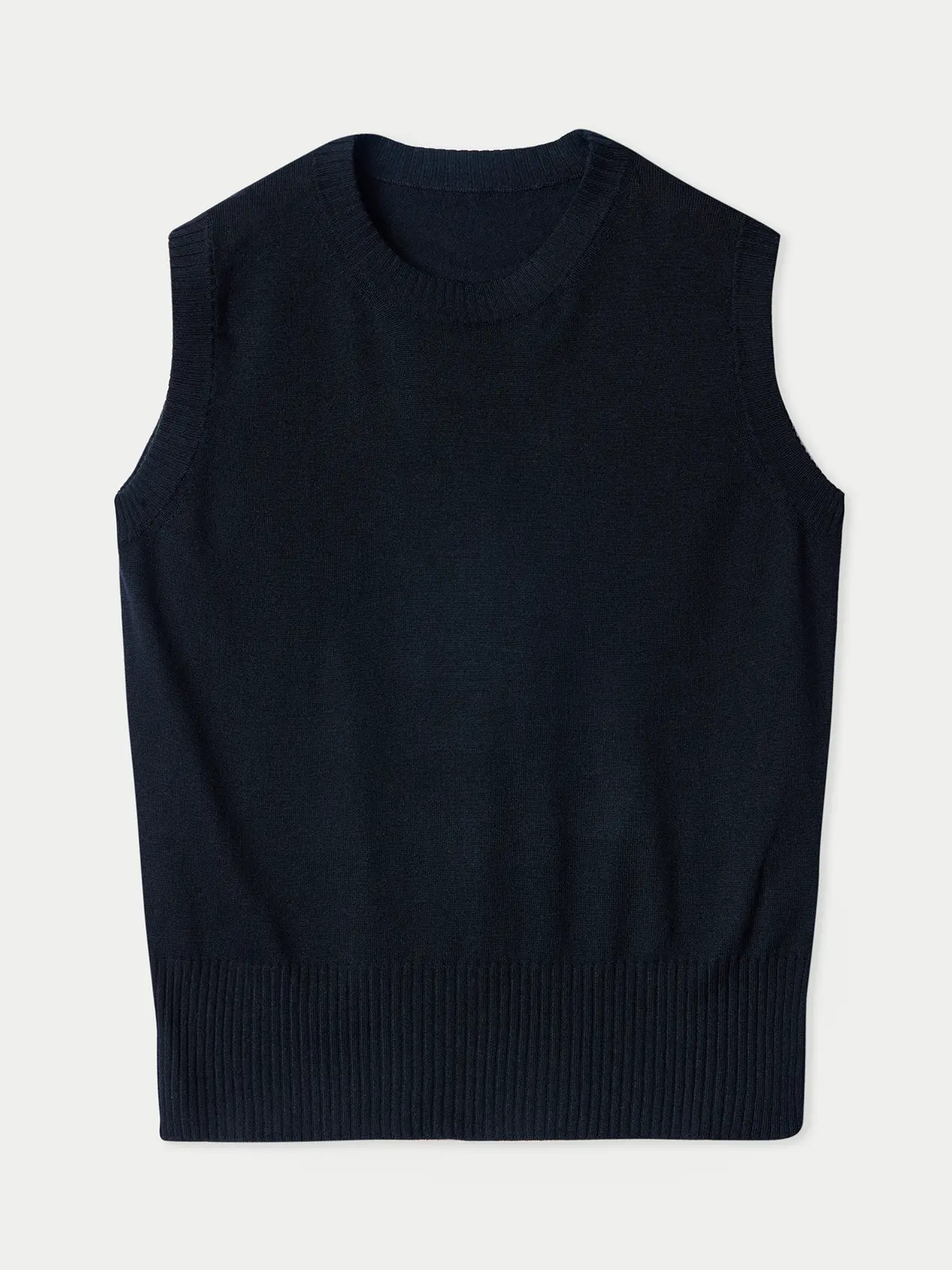 Cashmere black sleeveless top | GOBI Cashmere