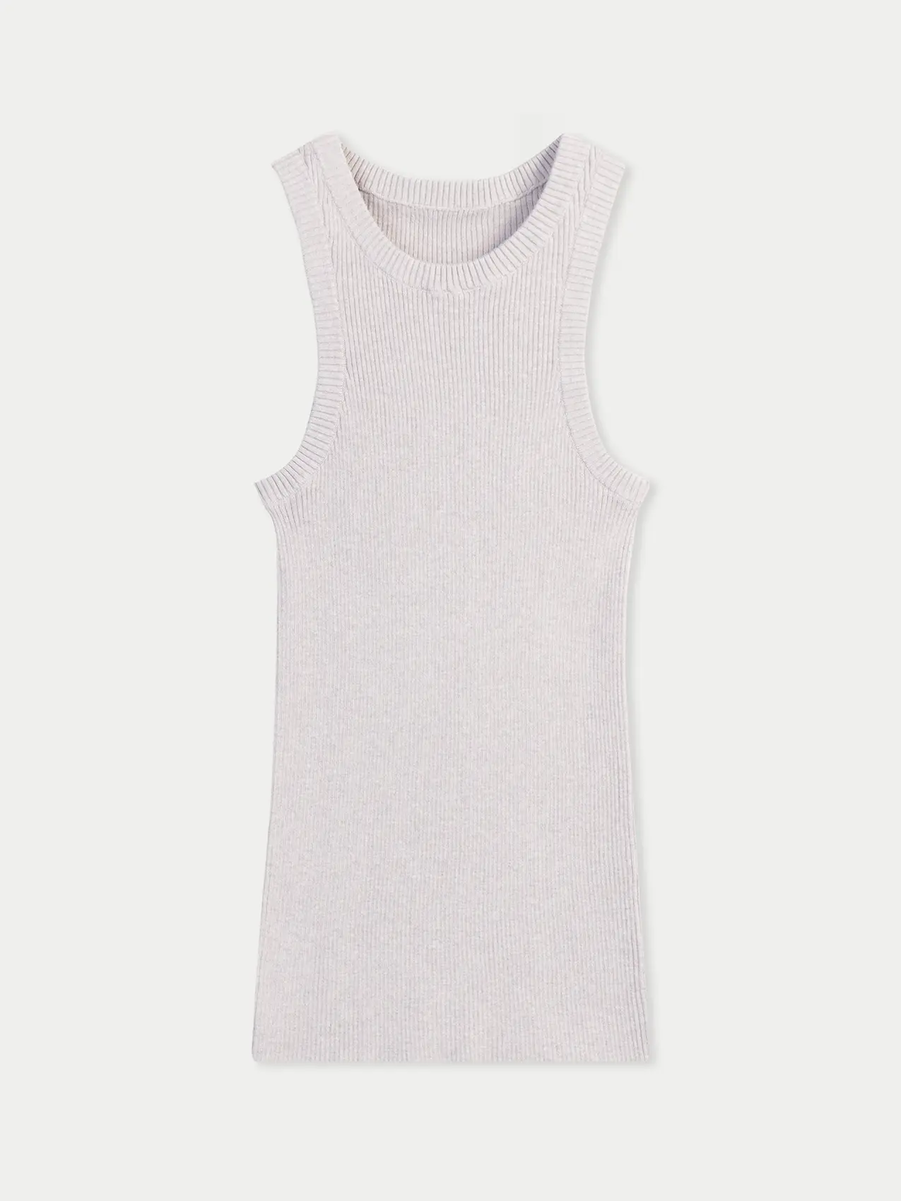 Cashmere light grey ribbed tank top | GOBI Cashmere