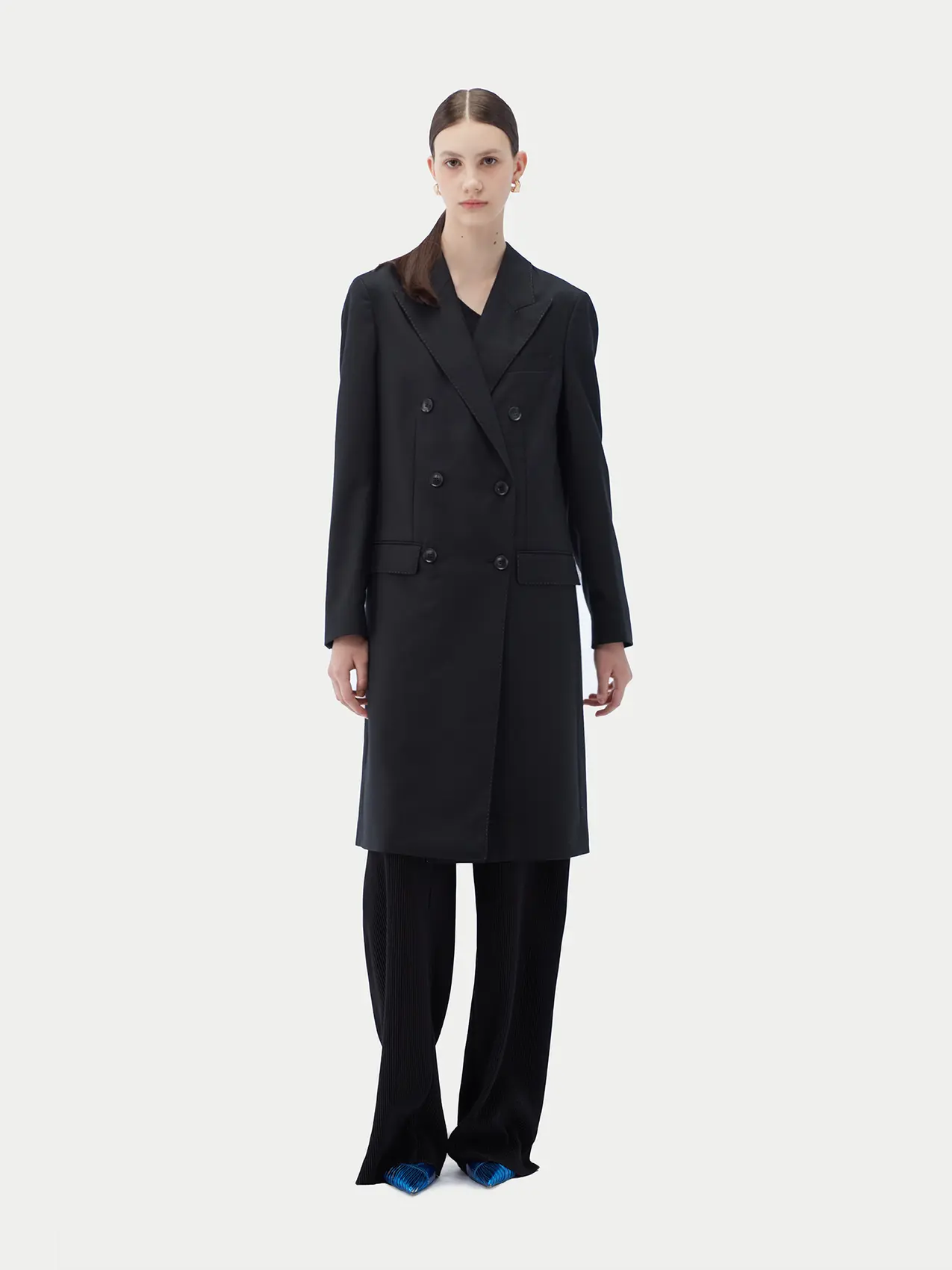 Cashmere Coat with Notched Lapel | GOBI Cashmere