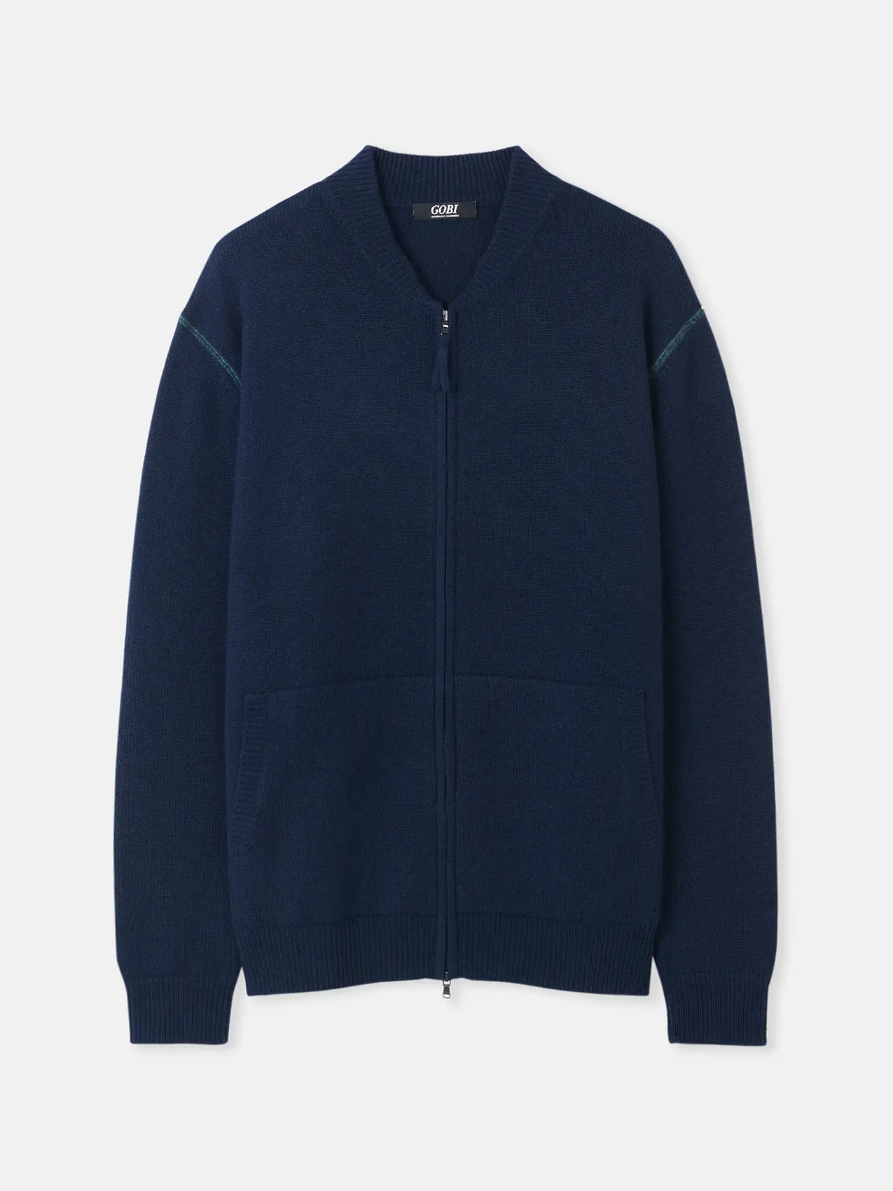 Men's Full Zip Cashmere Cardigan in Navy | GOBI Cashmere