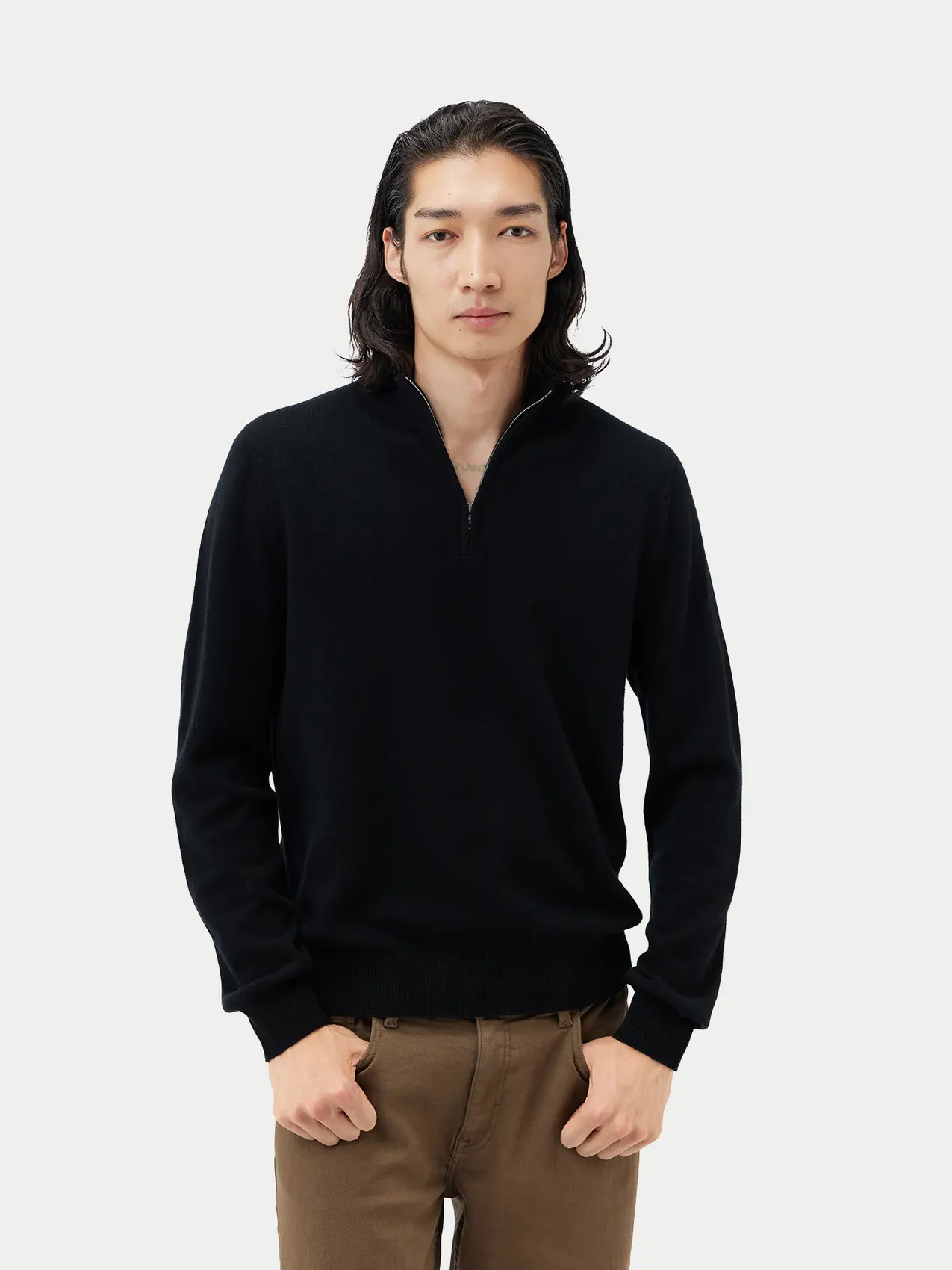 Half-Zip Cashmere Polo