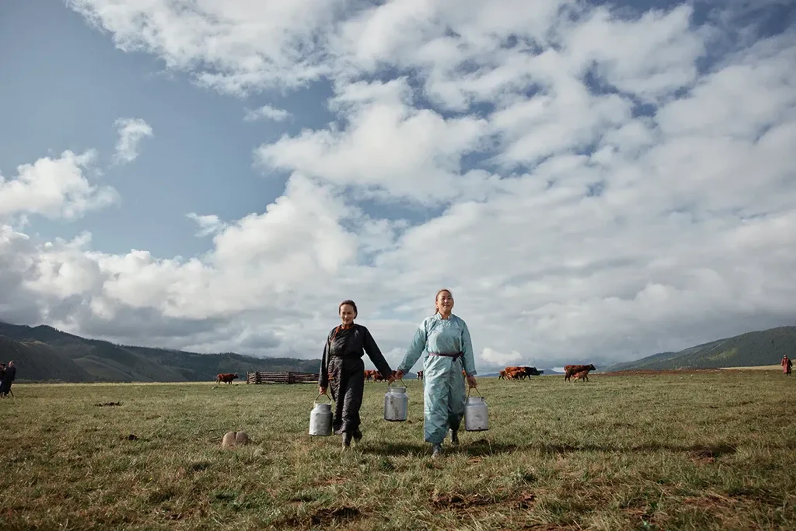 two mongolian herders