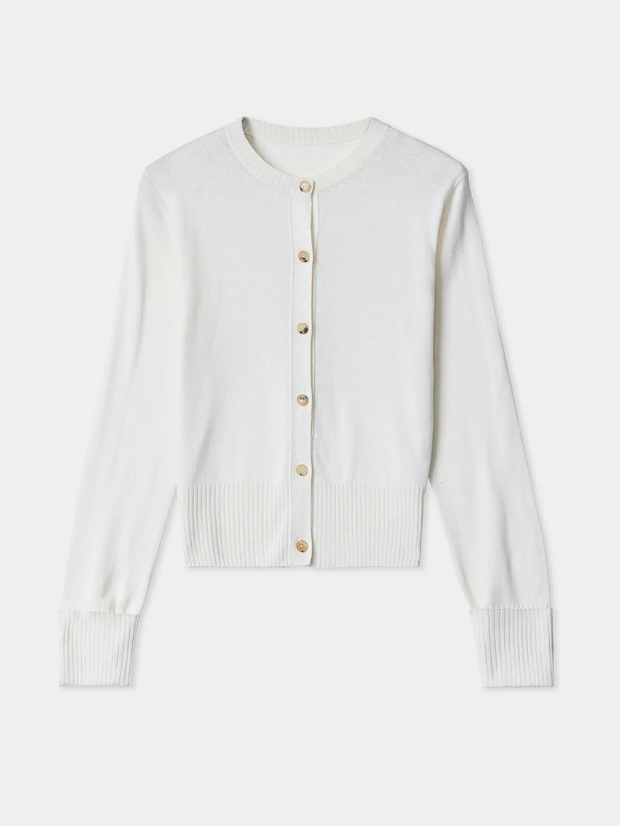 White buttoned cashmere silk cardigan | GOBI Cashmere