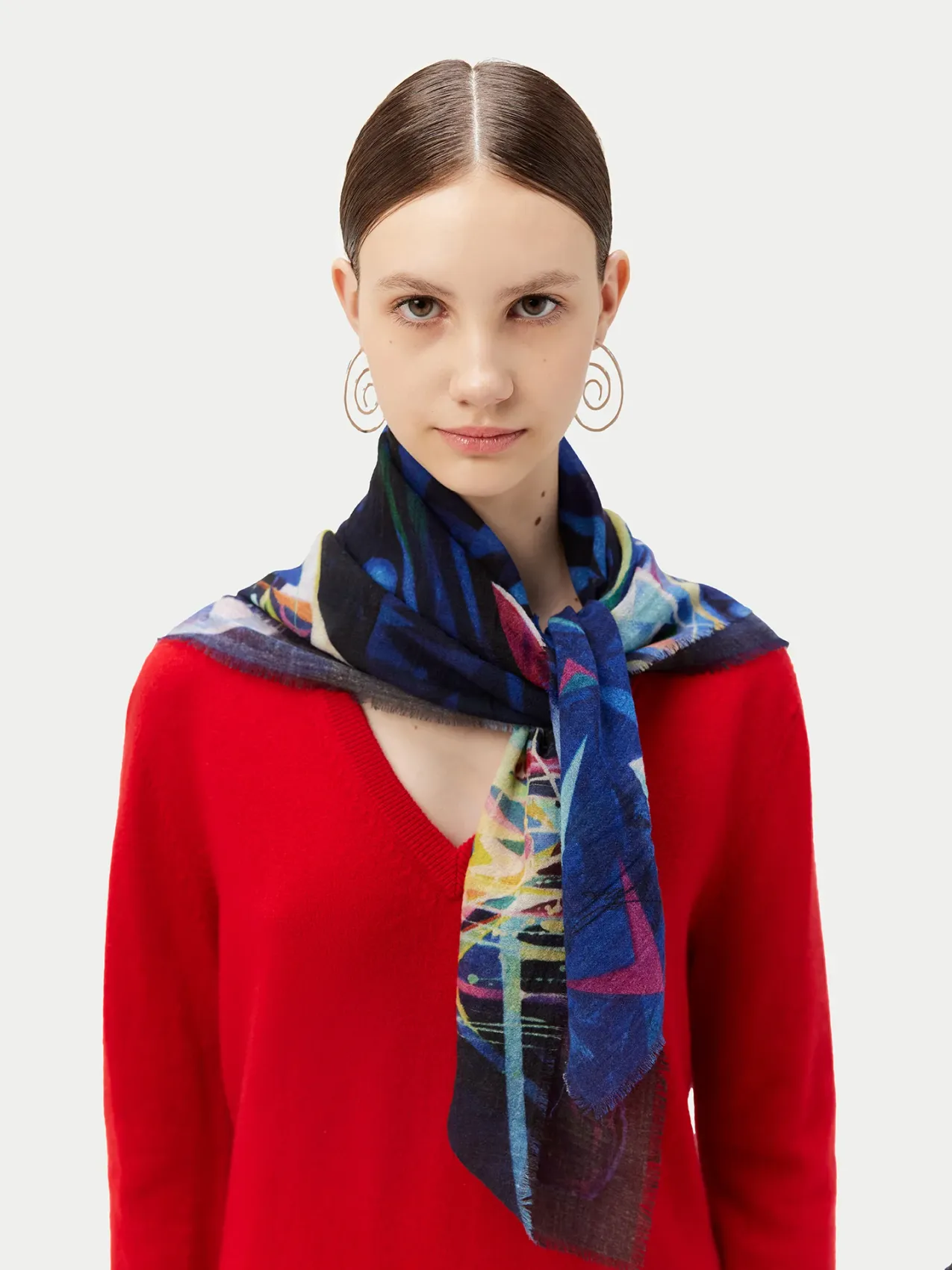 cashmere printed shawl midnight