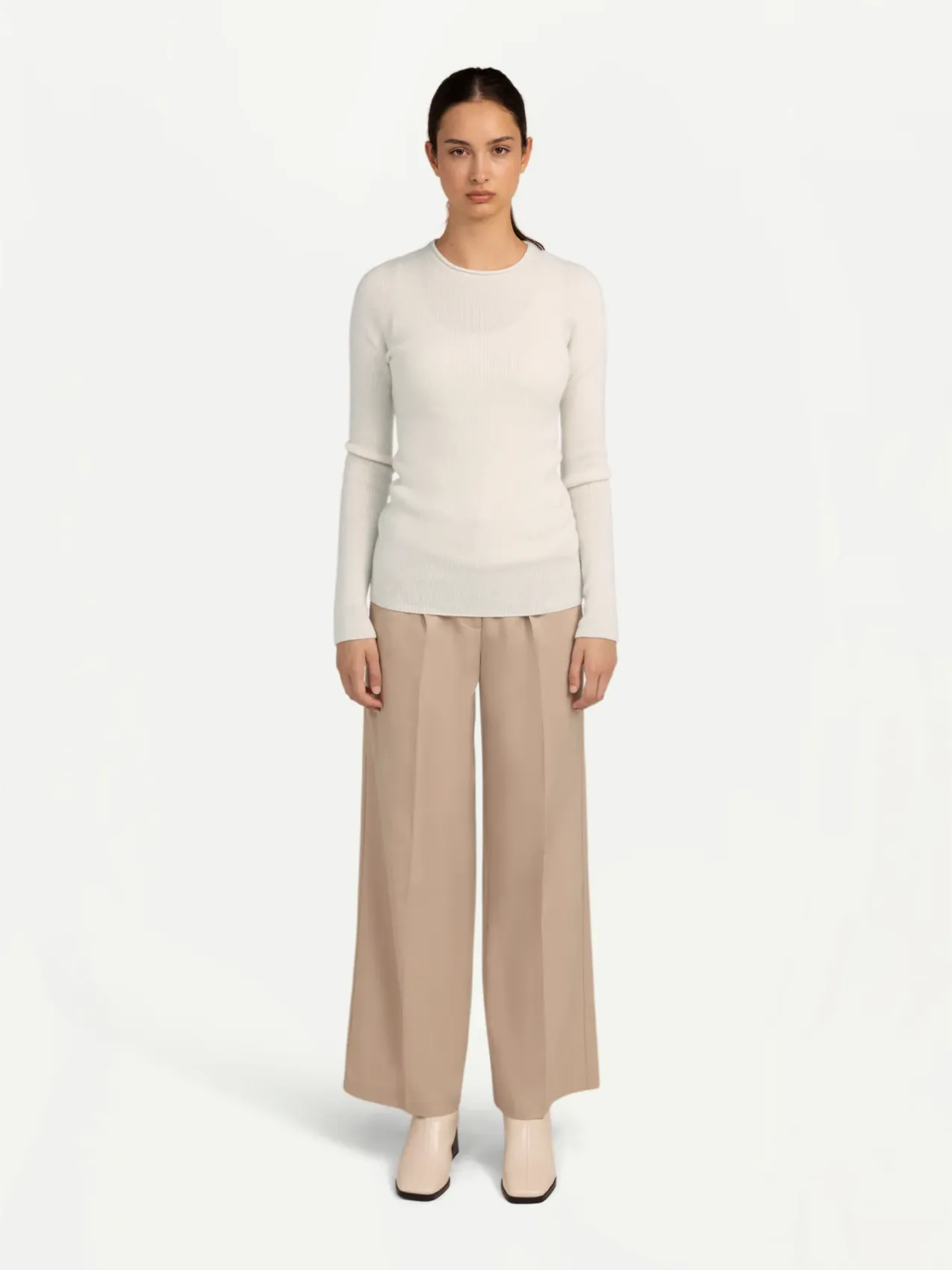 Organic Cashmere Lightweight Crew-Neck Sweater | GOBI Cashmere