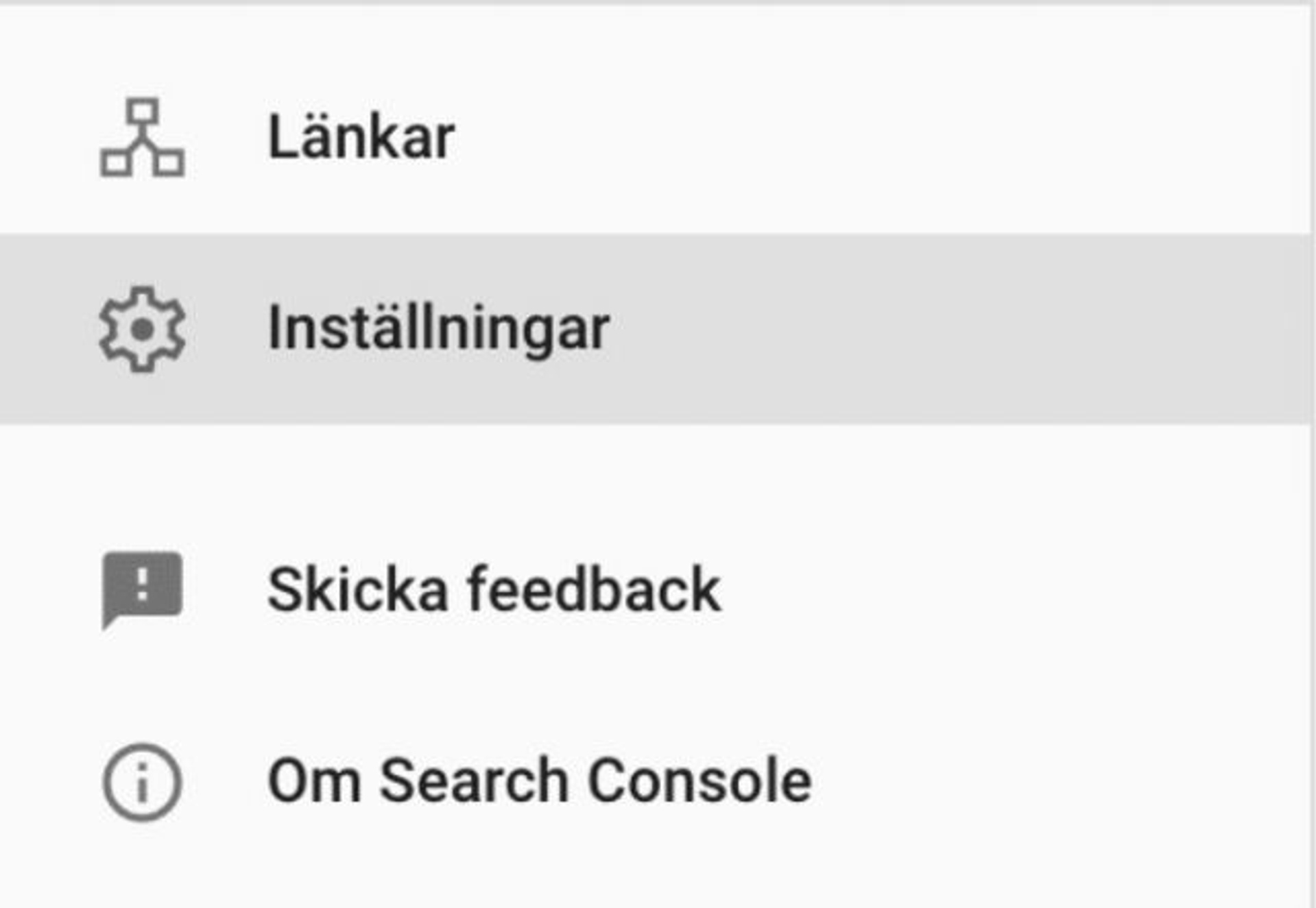 Google Search Console inställningar