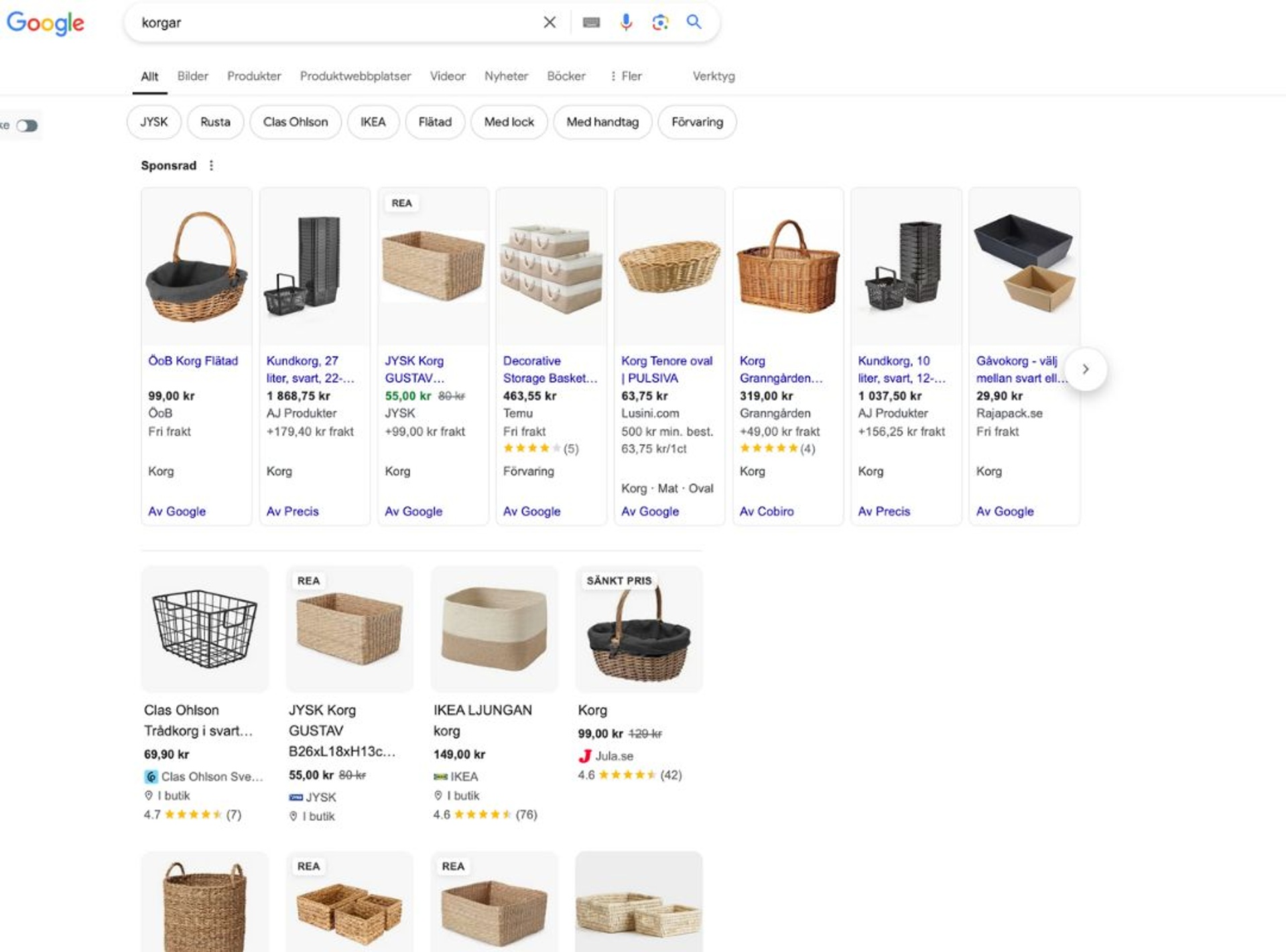 SERP Product Listing